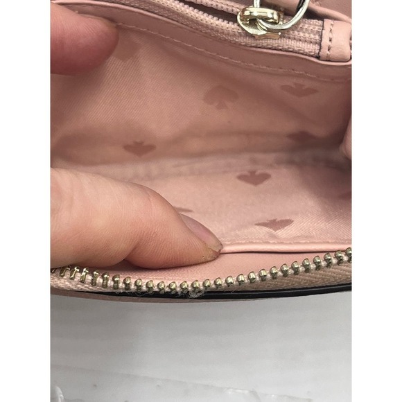 Kate Spade Pink Zip Bifold Rose Smoke Color Pebble Leather Wallet - Picture 11 of 12